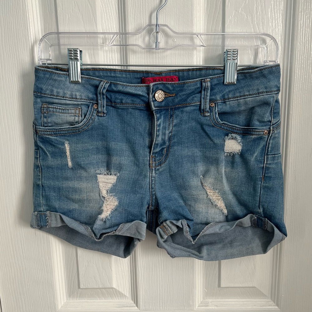 Wax Jean Women's Small Light Blue Denim Cotton Jean Shorts‎